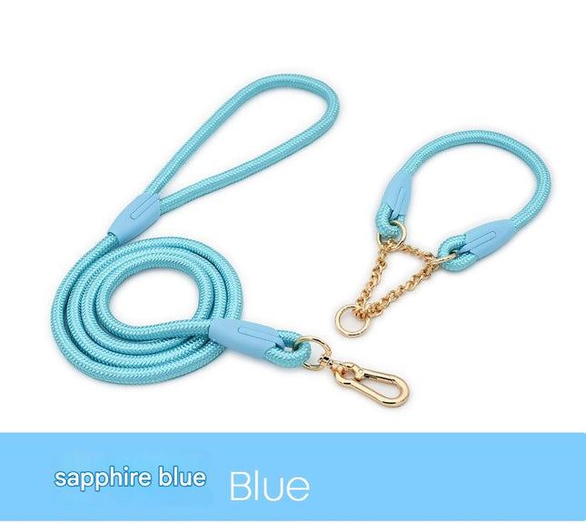 Blue Durable Nylon P-Collar Dog Training Set
