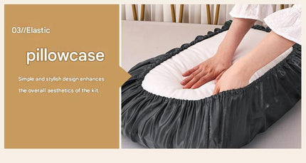 Navy blue Silky Satin Pillowcase Pair - Smooth for Hair & Skin, Elastic Fitted (46x90+16cm)