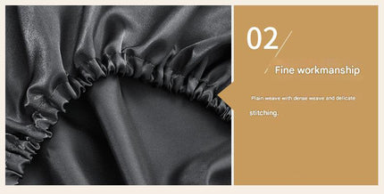 Beige Silky Satin Pillowcase Pair - Smooth for Hair & Skin, Elastic Fitted (46x70+16cm)