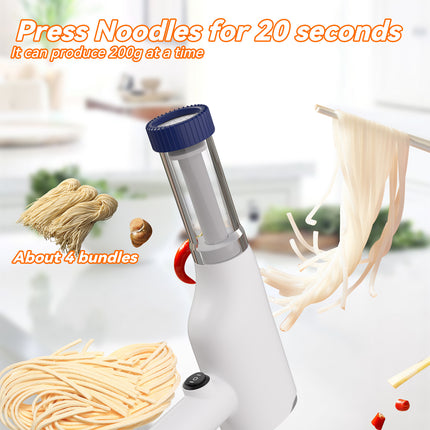 Blue Portable Rechargeable Noodle Maker - Multiple Shaping Discs