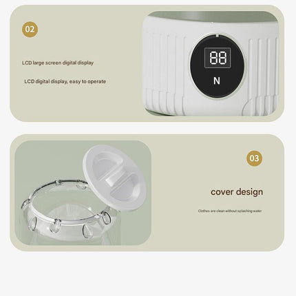 Blue Travel-Friendly Mini Washing Machine - USB Powered, Automatic, for Small Loads