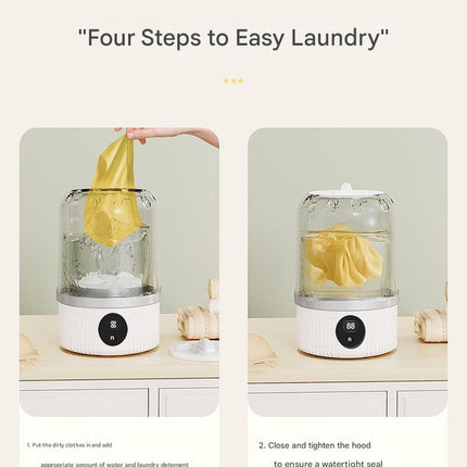 Blue Travel-Friendly Mini Washing Machine - USB Powered, Automatic, for Small Loads