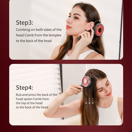 White Advanced Scalp Therapy Comb: Red/Blue Light, EMS & Serum Applicator