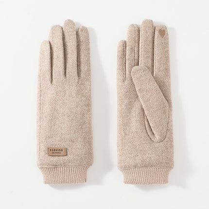 Pink Elegant Women's Wool Blend Winter Gloves - Cozy Fleece-Lined Touchscreen Warmth