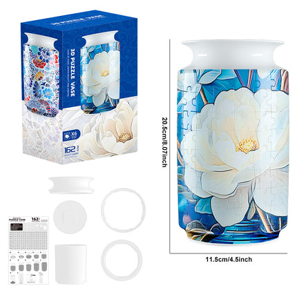 Colorful Style 3 DIY 3D Puzzle Vase - Creative Jigsaw Flower Holder with Waterproof Liner - Decorative Home Accent & Unique Gift