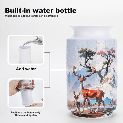 Colorful Style 3 DIY 3D Puzzle Vase - Creative Jigsaw Flower Holder with Waterproof Liner - Decorative Home Accent & Unique Gift