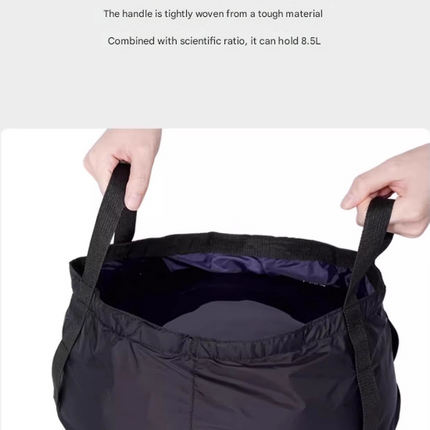 2 Pcs Dark Khaki Ultra-Lightweight Collapsible Travel Basin - Waterproof Folding Bucket for Camping, Hiking & Outdoors (8.5L)