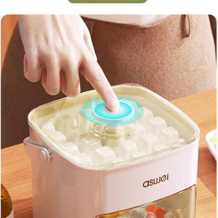 White Innovative Press-Release Ice Cube Maker - Dual Layer Trays & Storage Bin (48 Cubes)