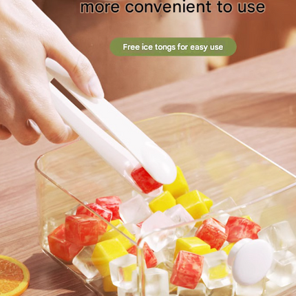 White Innovative Press-Release Ice Cube Maker - Dual Layer Trays & Storage Bin (48 Cubes)