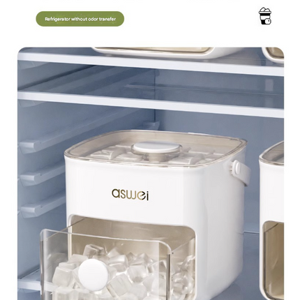 Blue Innovative Press-Release Ice Cube Maker - Dual Layer Trays & Storage Bin (48 Cubes)