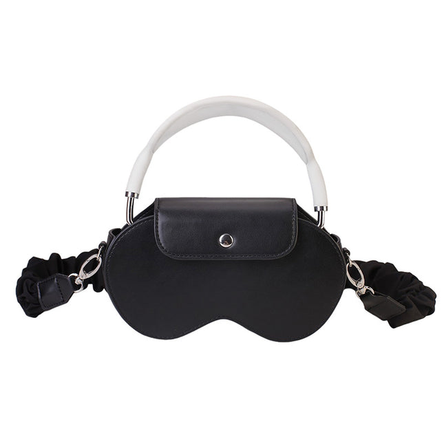 Black Chic PU Leather Crossbody Storage Bag for Apple Airpods Max