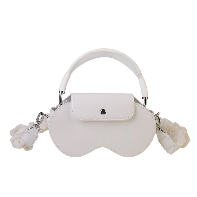 White Chic PU Leather Crossbody Storage Bag for Apple Airpods Max
