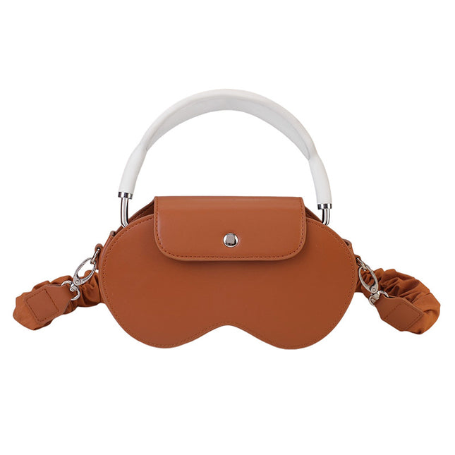 Brown Chic PU Leather Crossbody Storage Bag for Apple Airpods Max