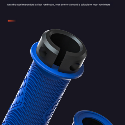 Red Ergonomic Lock-On Bike Grips - Anti-Slip TPR Rubber, Alloy Rings & Plugs for MTB & Commuter Bikes