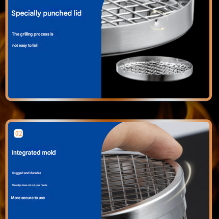 2 Pcs Size L Silver Rolling Stainless Steel BBQ Grill Basket - Cylindrical Grilling Cage for Veggies, Meats & More (304 Food-Grade)