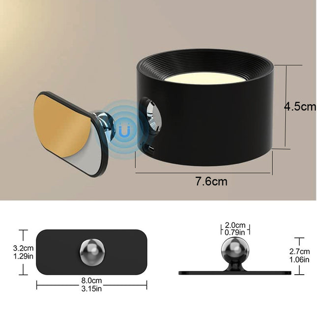 White Rechargeable LED Magnetic Wall Light - Touch Control