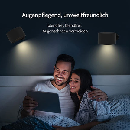 White Rechargeable LED Magnetic Wall Light - Touch Control, 3 Colors & Dimmable, USB Portable Night Lamp for Reading & Cabinets