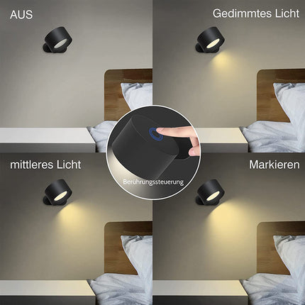 Khaki Wood Grain Rechargeable LED Magnetic Wall Light - Touch Control