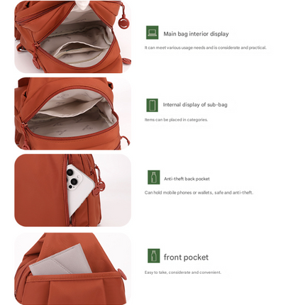 Beige Versatile Women's Convertible Mini Backpack & Sling Bag - Stylish Anti-Theft Oxford Cloth Daypack, Fits 9.7in iPad