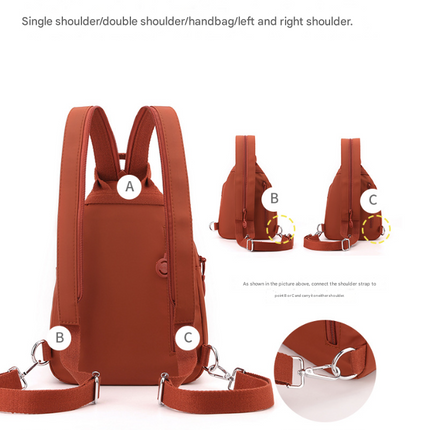 Beige Versatile Women's Convertible Mini Backpack & Sling Bag - Stylish Anti-Theft Oxford Cloth Daypack, Fits 9.7in iPad