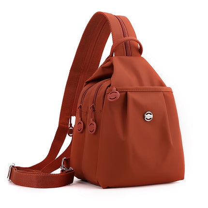 Beige Versatile Women's Convertible Mini Backpack & Sling Bag - Stylish Anti-Theft Oxford Cloth Daypack, Fits 9.7in iPad