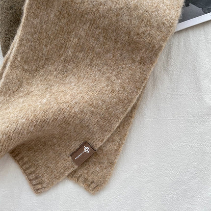 Light Green Luxuriously Soft Wool Blend Knit Scarf - Cozy Warm Solid Colour Unisex Winter Essential