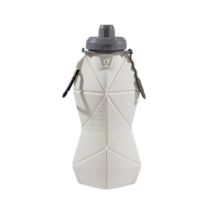 White and Grey Cup Lid Ultimate Foldable Silicone Water Bottle (700ml)