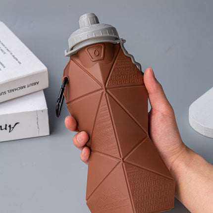 Black and Black Cup Lid Ultimate Foldable Silicone Water Bottle - Lightweight Leakproof Travel & Sports Hydration - 700ml