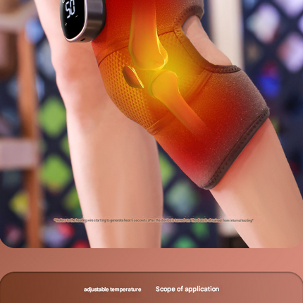 Grey Wireless Heated Knee Massager Brace - Rechargeable Vibration & Heat Therapy for Joint Pain Relief & Arthritis Support