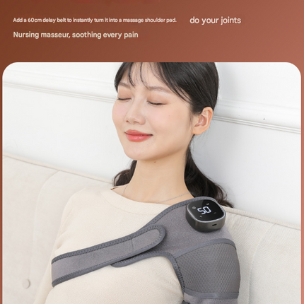 Grey Wireless Heated Knee Massager Brace - Rechargeable Vibration & Heat Therapy for Joint Pain Relief & Arthritis Support