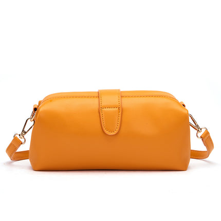 Yellow Chic Vintage Inspired PU Leather Crossbody Bag - Small Frame Doctor Style Purse with Adjustable Strap