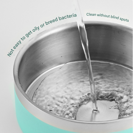 Silver Premium 304 Stainless Steel Pet Bowl (32oz) - Non-Slip, Anti-Tip Food & Water Dish for Dogs & Cats - Durable & Easy Clean