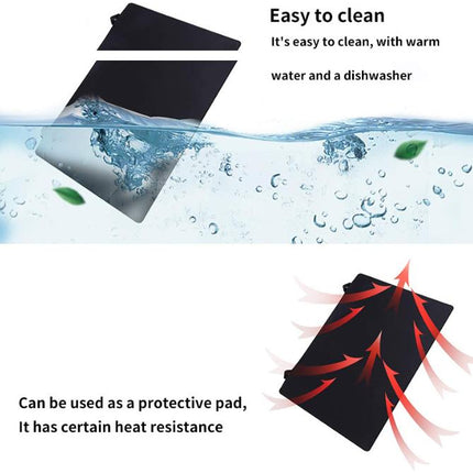 Black Premium Heat Resistant Stovetop Protector Mat - Waterproof, Anti-Slip & Easy Clean Kitchen Guard (42x28cm)