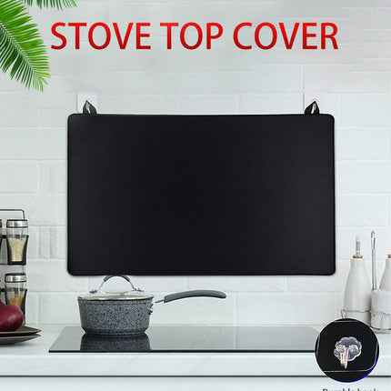 Black Premium Heat Resistant Stovetop Protector Mat - Waterproof, Anti-Slip & Easy Clean Kitchen Guard (61.5x53cm)