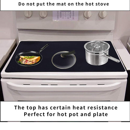 Black Premium Heat Resistant Stovetop Protector Mat - Waterproof, Anti-Slip & Easy Clean Kitchen Guard (61.5x53cm)