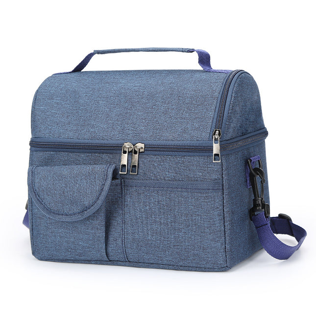 2 Pcs Blue Premium Double Layer Insulated Lunch Bag
