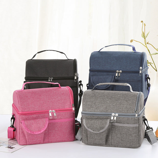 2 Pcs Blue Premium Double Layer Insulated Lunch Bag – product detail