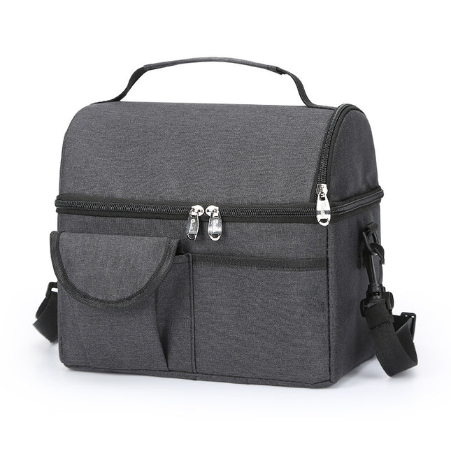 2 Pcs Black Premium Double Layer Insulated Lunch Bag