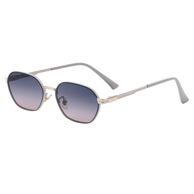 Purple Gradient Lenses Chic Oval Sunglasses for Women