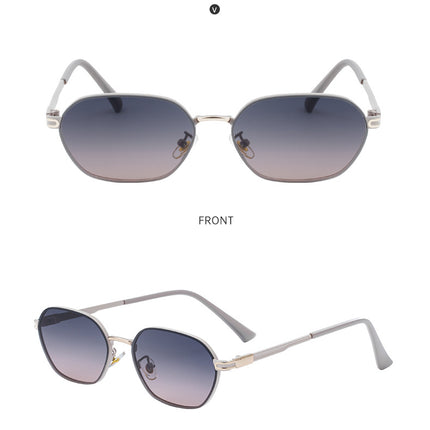 Purple Gradient Lenses Chic Oval Sunglasses for Women - UV400 Protection Lightweight Metal Frame, Comfortable Design
