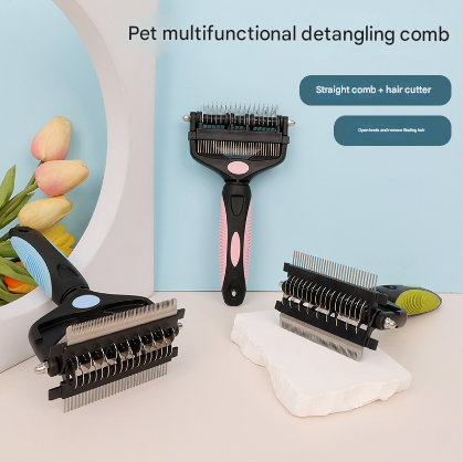 Blue and Black Professional 3-in-1 Pet Grooming Tool – product detail
