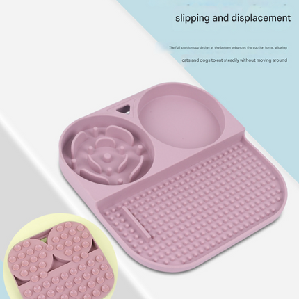 2 Pcs Green 3-in-1 Silicone Pet Slow Feeder & Lick Mat with Water Bowl – shape and profile