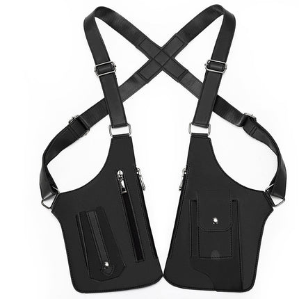 Black Urban Tactical Anti-Theft Shoulder Holster Bag - Secure Multi-Pocket Chest Rig for Men