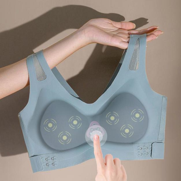 Size L Blue Wireless Electric Breast Massager Bra
