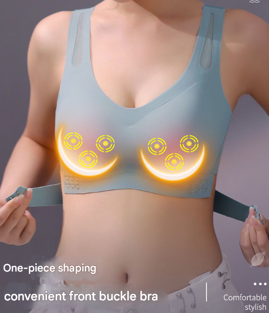 Size L Blue Wireless Electric Breast Massager Bra – product detail
