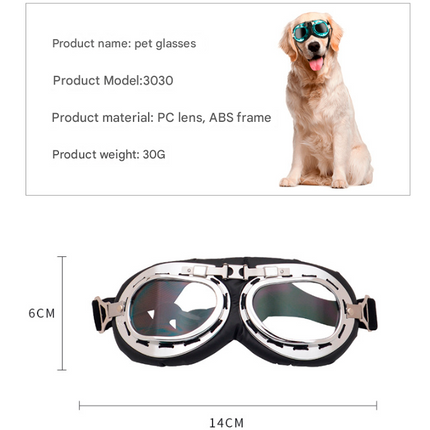 Pink Frame Black Film Retro Pet Goggles - UV Protection Sunglasses for Small Medium Dogs & Cats, Windproof Shatterproof Eye Protection
