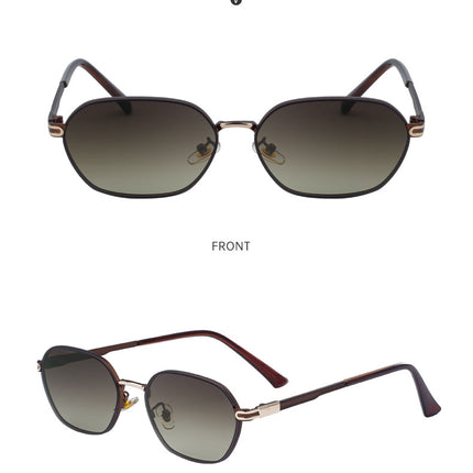 Dark Green Gradient Lenses Chic Oval Sunglasses for Women - UV400 Protection Lightweight Metal Frame, Comfortable Design