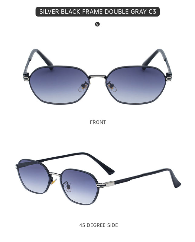 Blue Gradient Lenses Chic Oval Sunglasses for Women – product detail