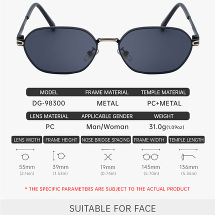 Blue Gradient Lenses Chic Oval Sunglasses for Women - UV400 Protection Lightweight Metal Frame, Comfortable Design