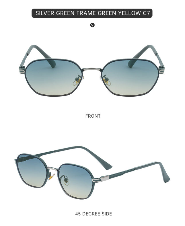 Green Gradient Lenses Chic Oval Sunglasses for Women – product detail
